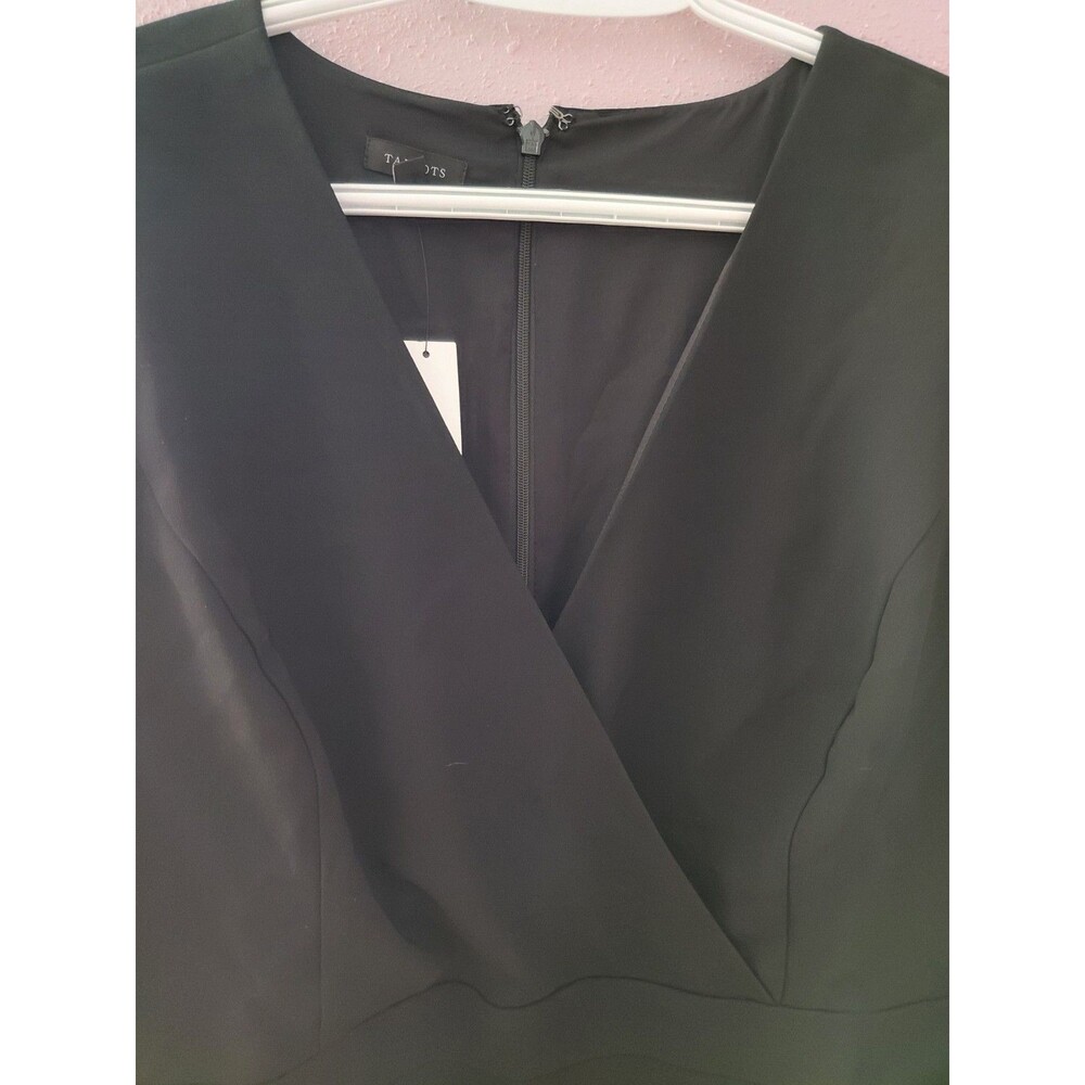 Talbots Poplin Faux Wrap Shirt Dress Long Sleeve Black Size 10 - Picture 2 of 15